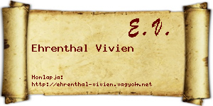 Ehrenthal Vivien névjegykártya